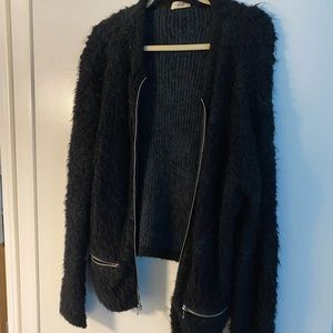 ALC mostly alpaca zip up bomber jacket